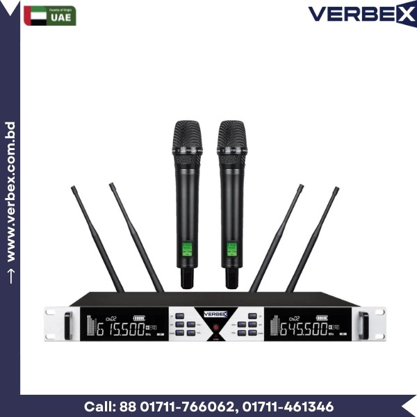 Verbex VT-AX102 100CH True Diversity Professional Performance UHF Wireless Microphone