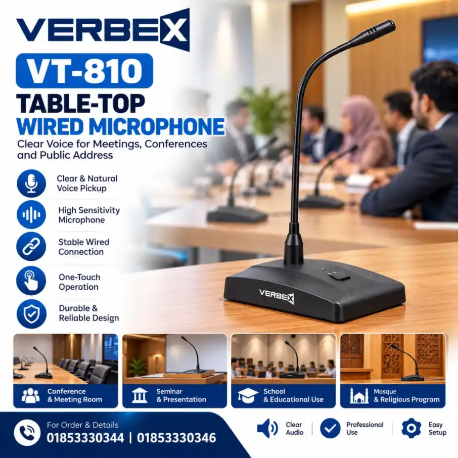 Verbex VT-810 Table-Top Wired Microphone