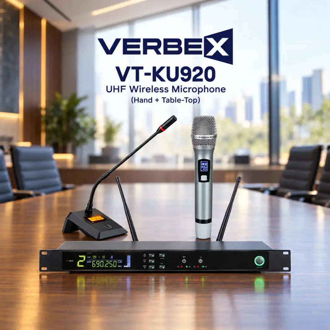 Verbex VT-KU920 UHF Wireless Microphone (Hand + Table-Top)