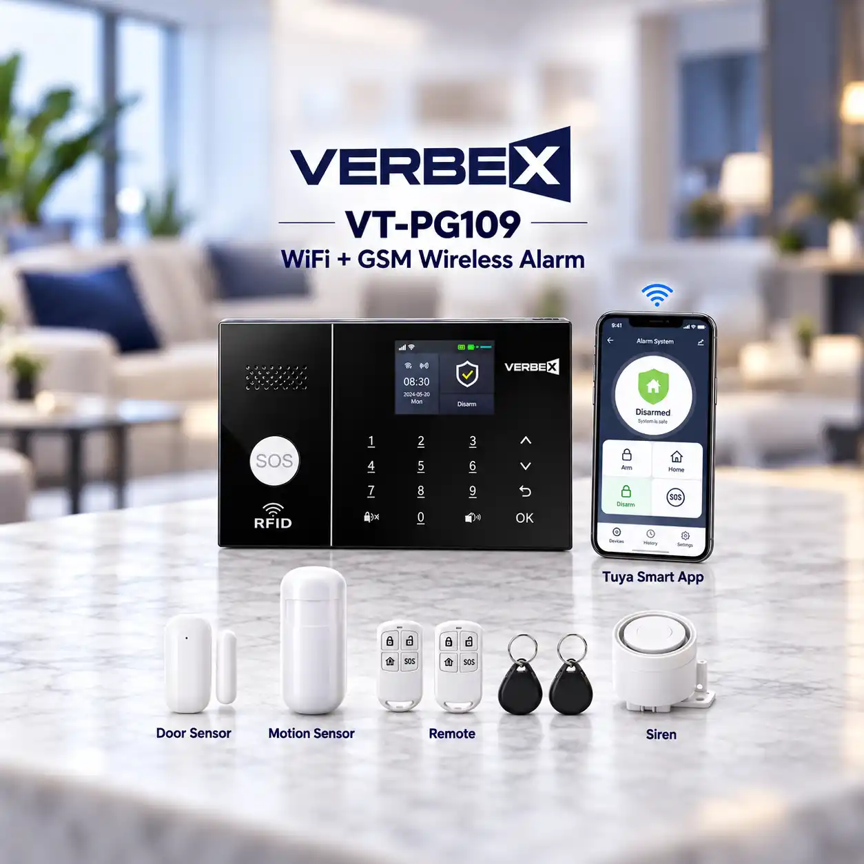 Verbex VT-PG109 WiFi GSM Wireless Burglar Alarm