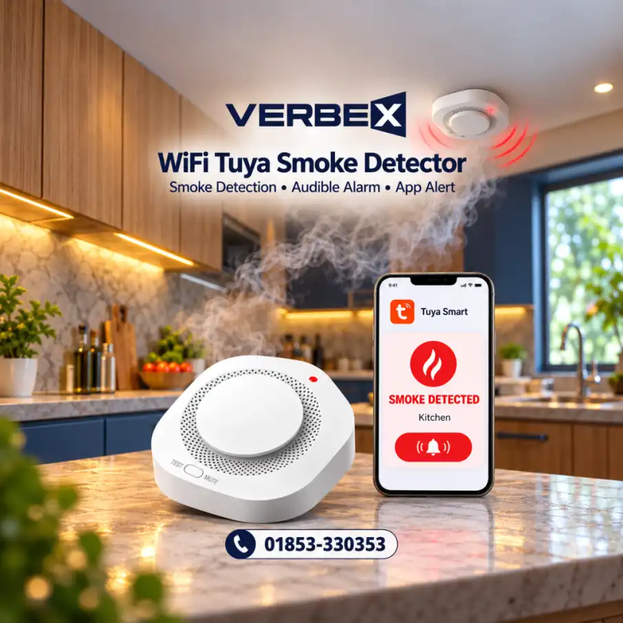 
Verbex VT-SD43W WiFi Smart Smoke Fire Detector Alarm - Price in Bangladesh